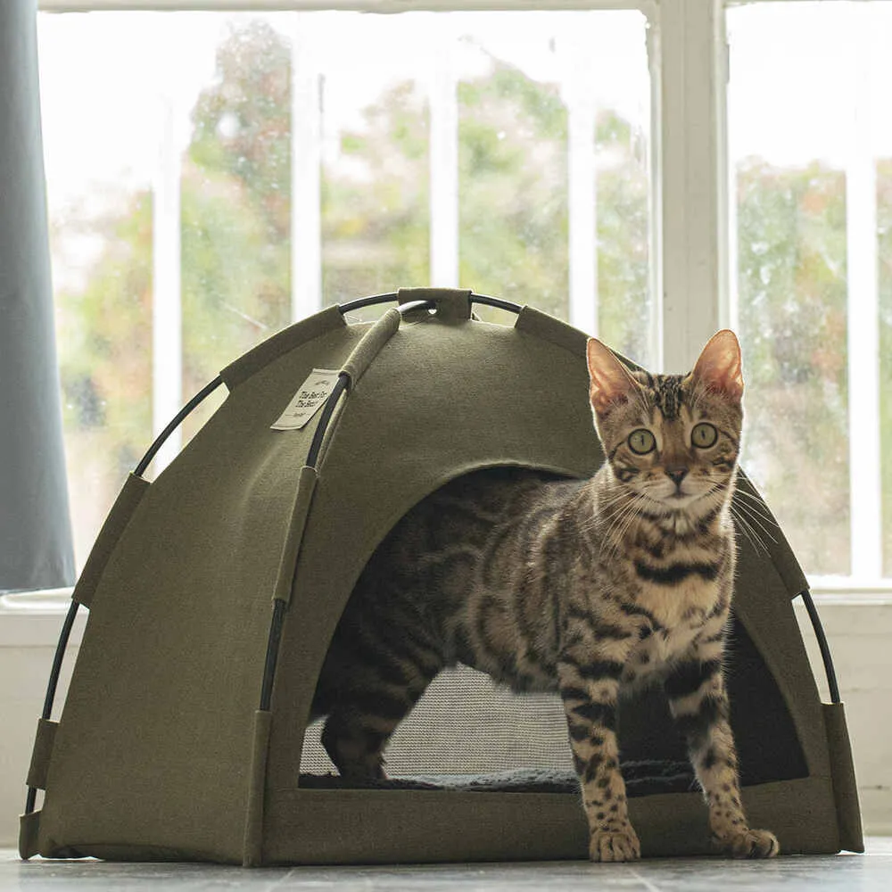 Furrytail Little Glamper Tent Purple Bed For Cats & Dogs