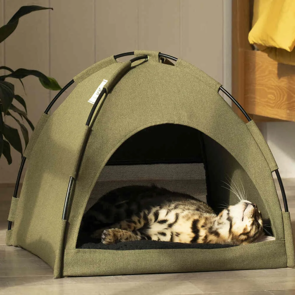 Furrytail Little Glamper Tent Purple Bed For Cats & Dogs