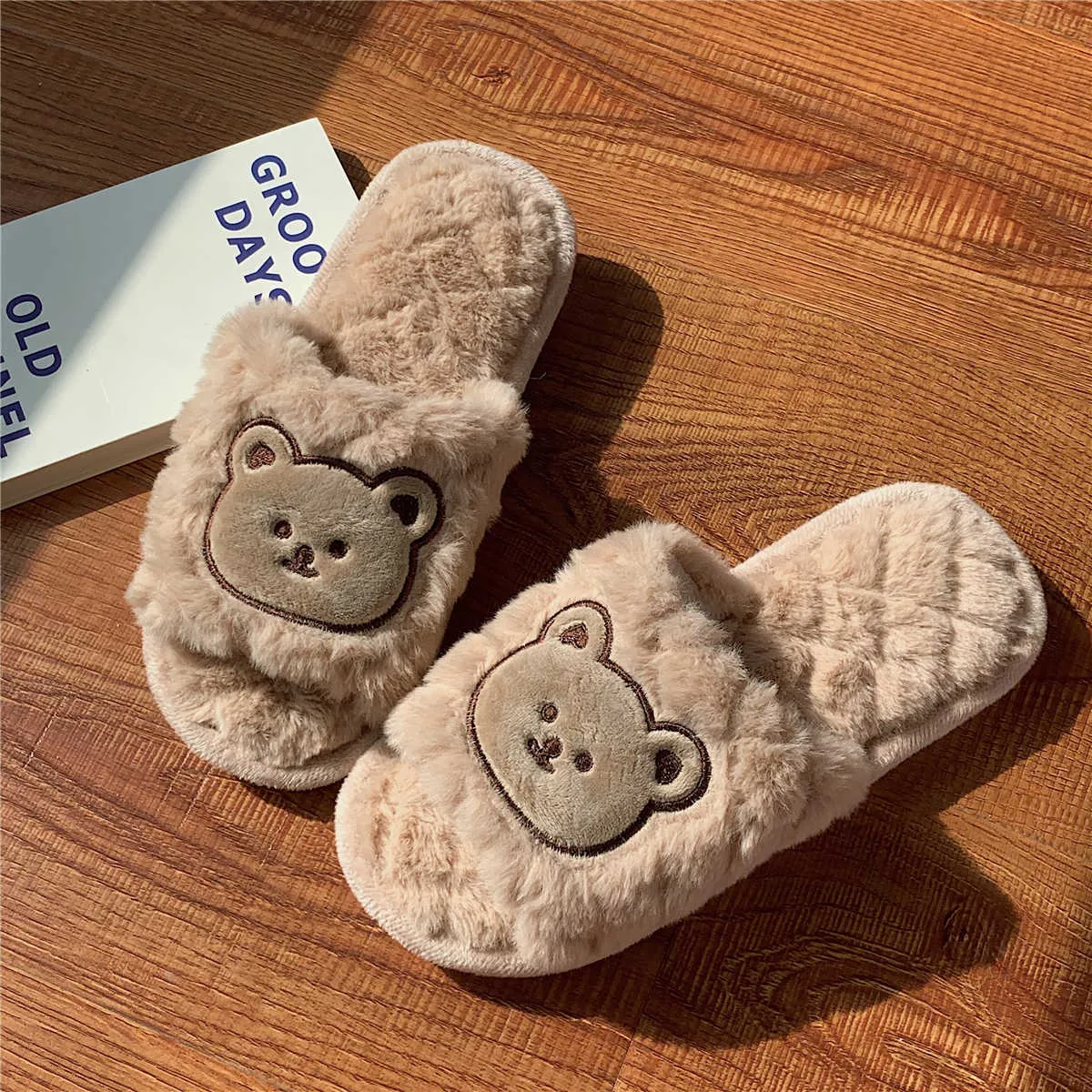 Fuzzy Animal Slippers for Girls