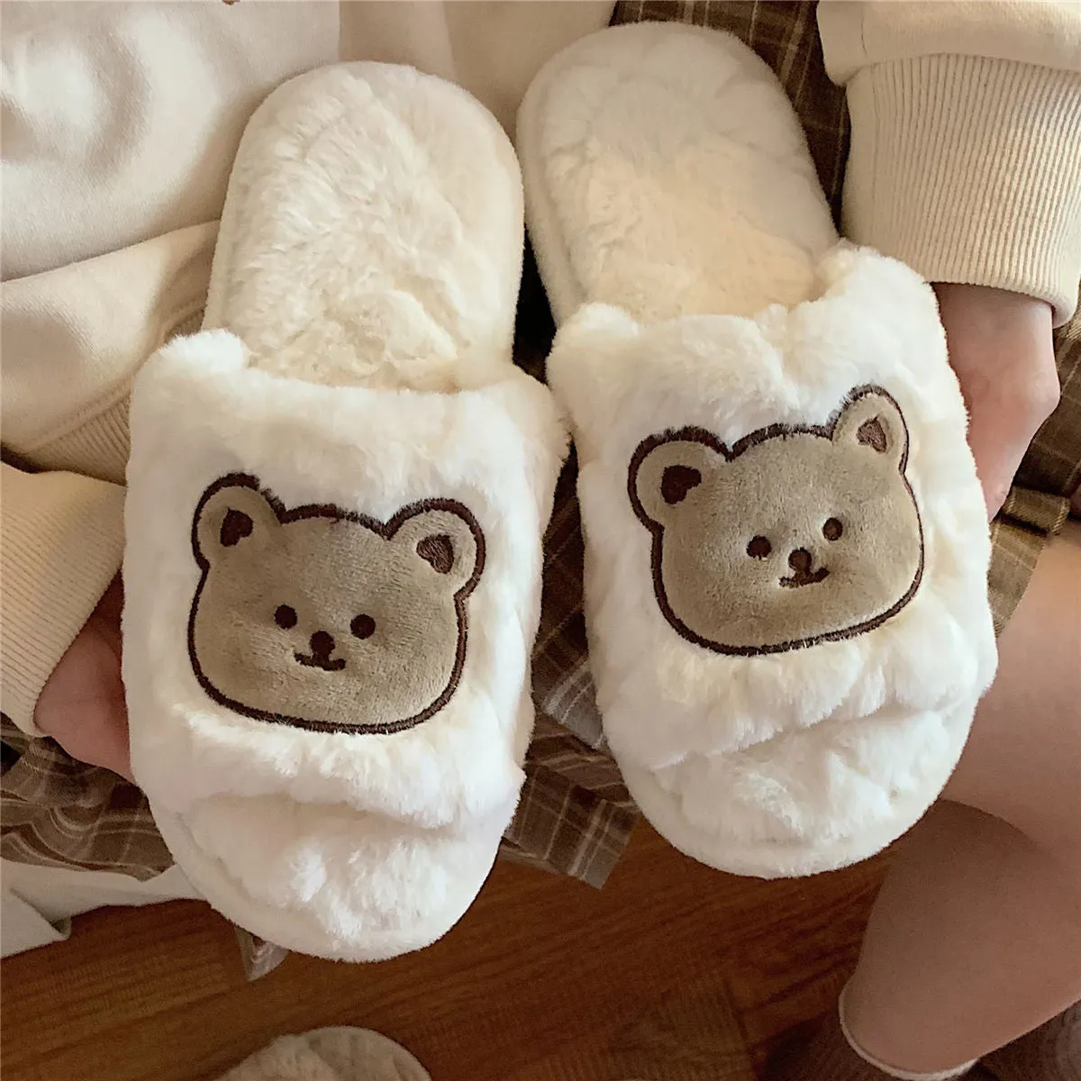 Fuzzy Animal Slippers for Girls