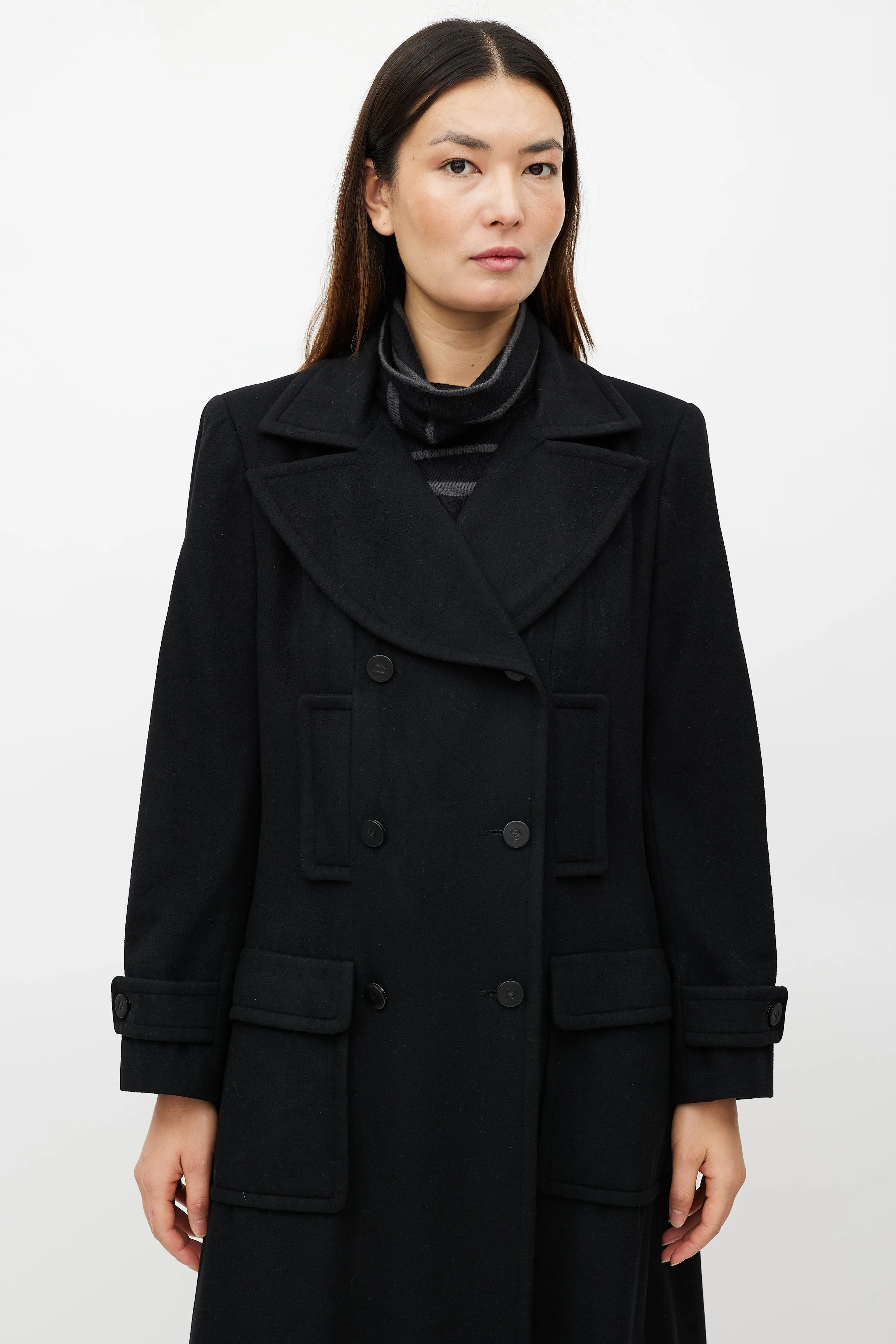 FW 2001 Black Cashmere Trench Coat