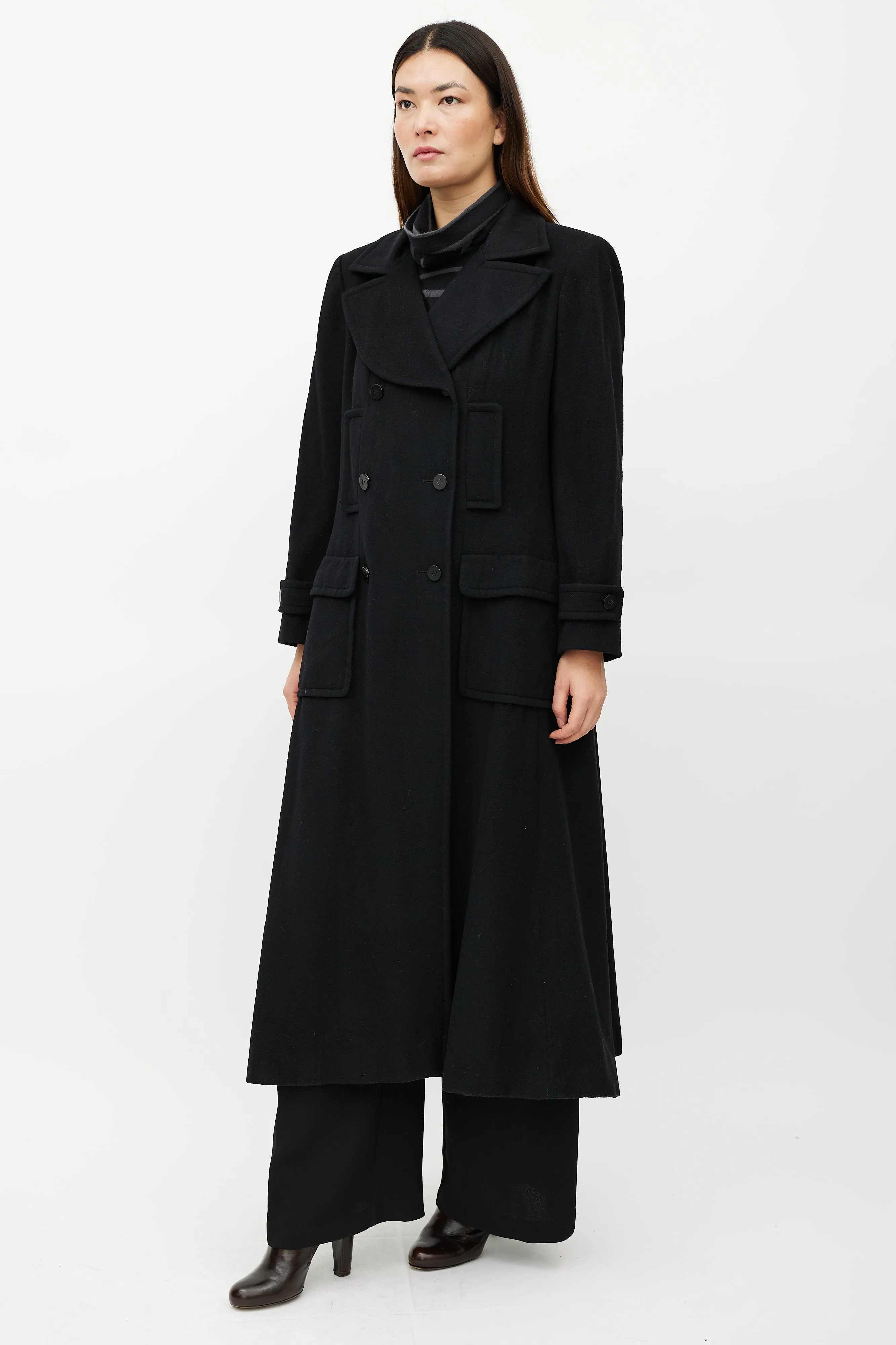 FW 2001 Black Cashmere Trench Coat