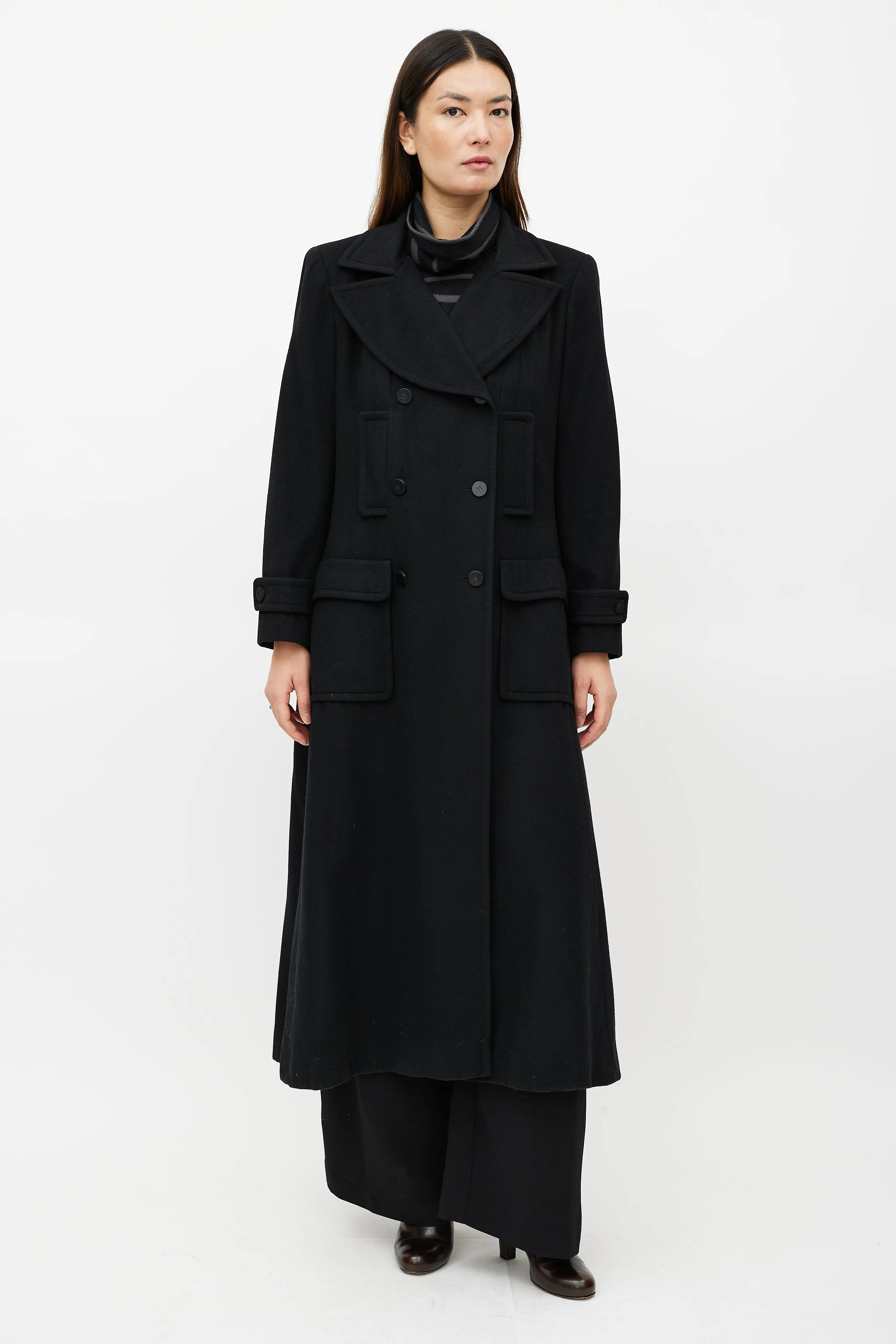 FW 2001 Black Cashmere Trench Coat