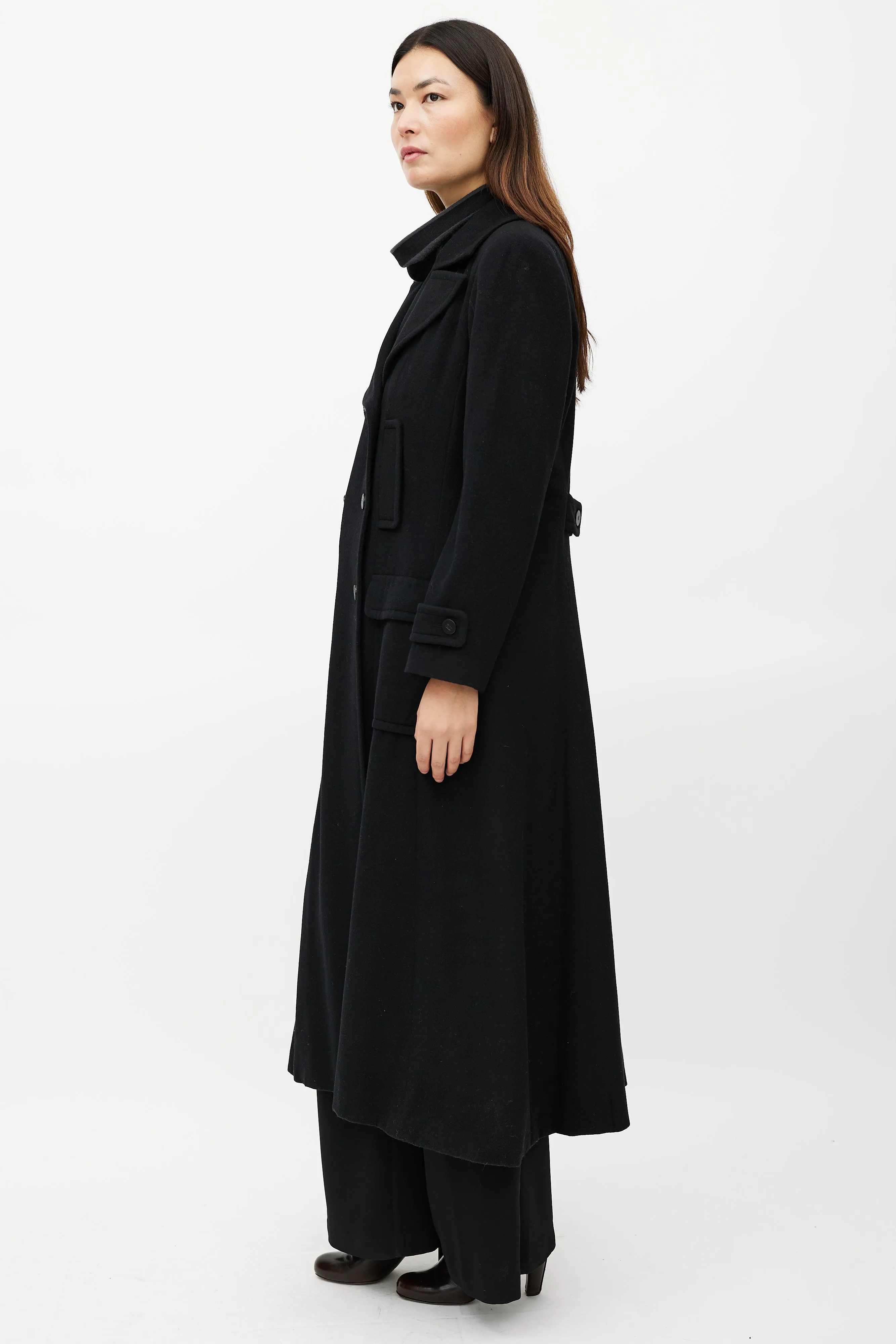 FW 2001 Black Cashmere Trench Coat