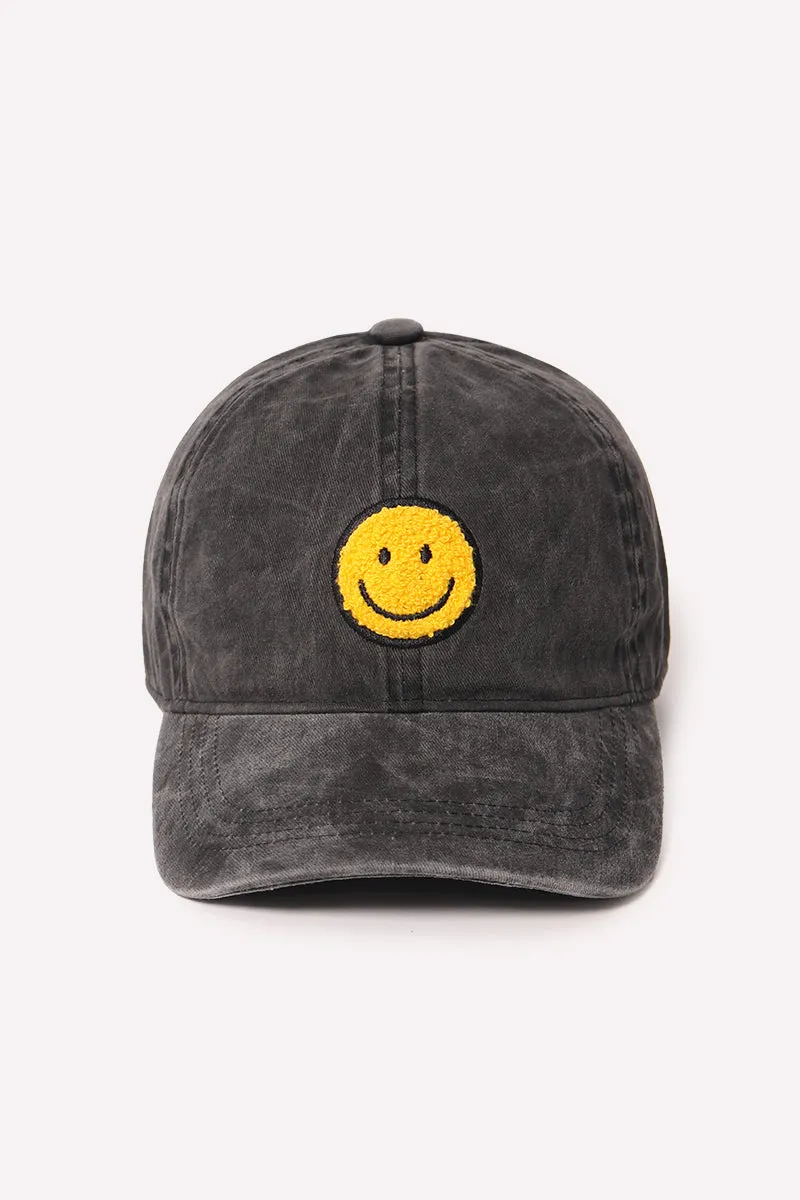 FWCAP3188 - Smile Chenille Patch Baseball Cap