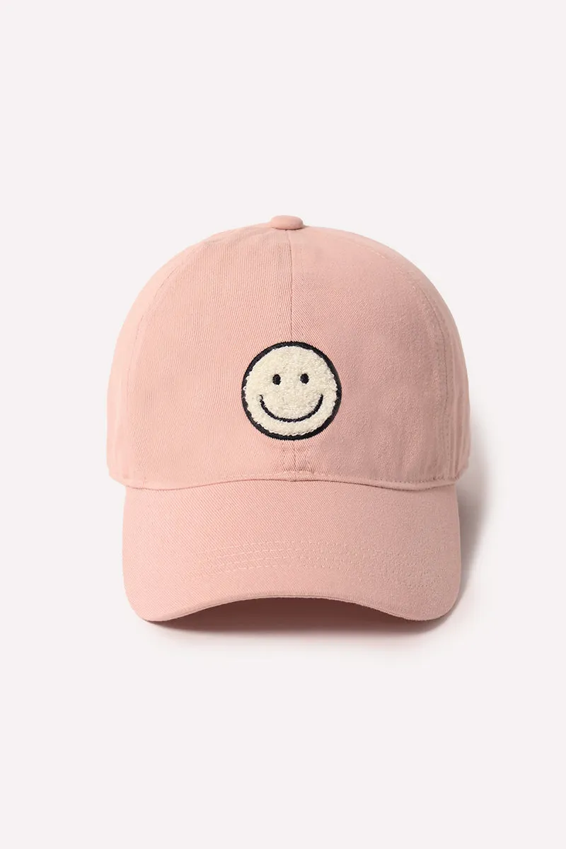 FWCAP3188 - Smile Chenille Patch Baseball Cap