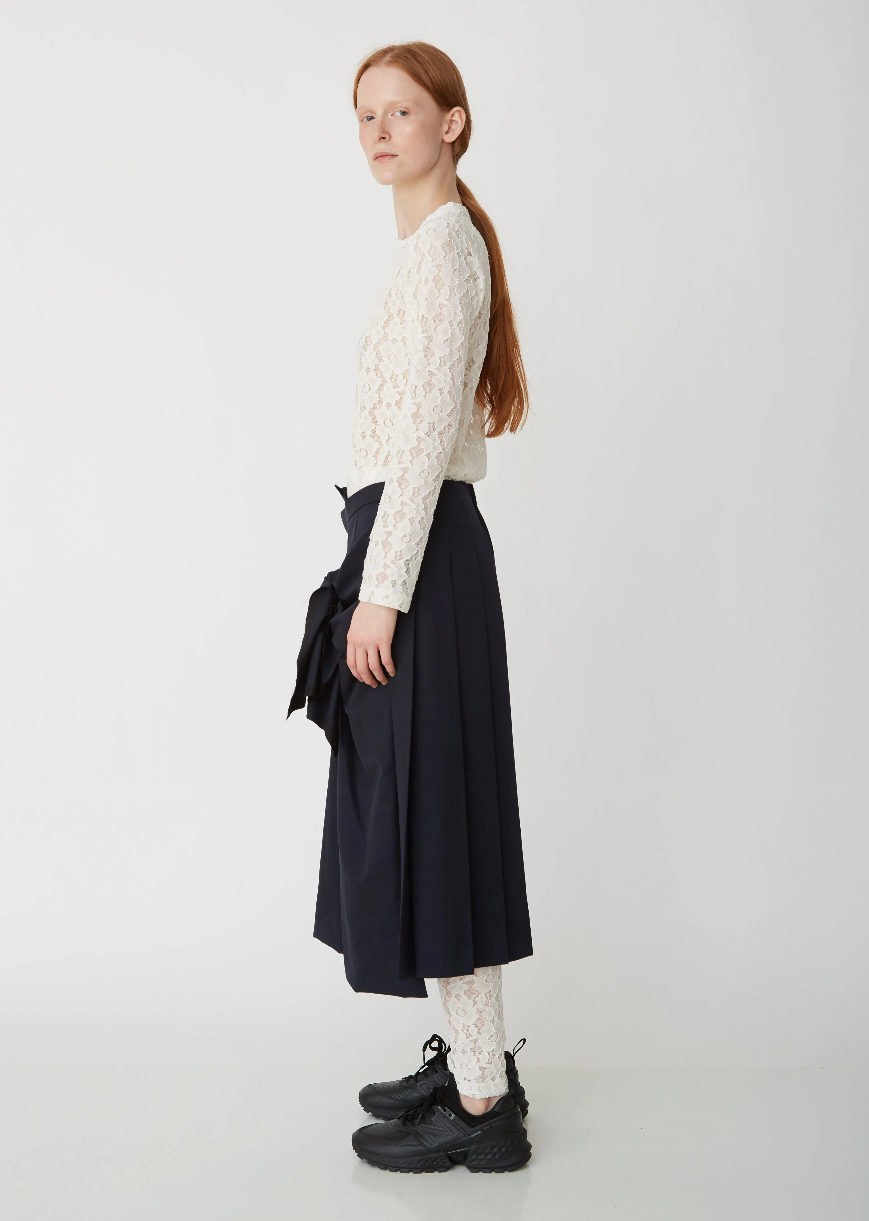 Gabardine Tie Front Skirt