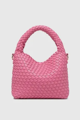 Gabby Mini Woven Shoulder Bag | Bubblegum Pink