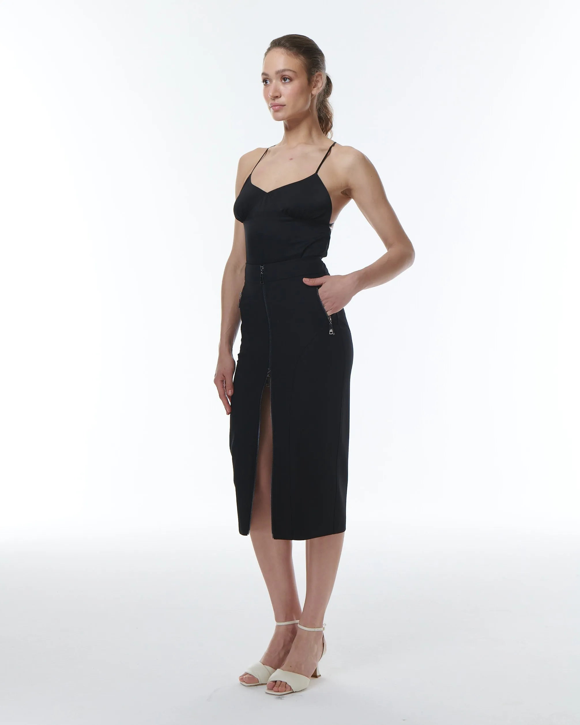 Gaia Zip Pencil Skirt