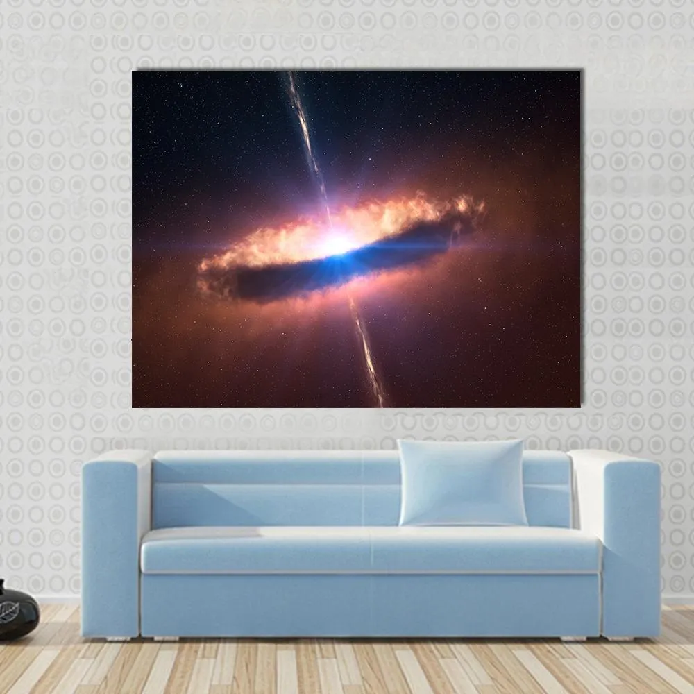 Galaxy System With Bright Optical Centre Element Canvas Wall Art