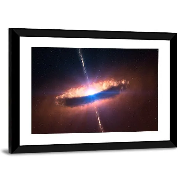 Galaxy System With Bright Optical Centre Element Canvas Wall Art