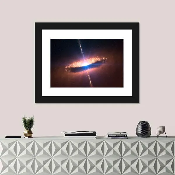 Galaxy System With Bright Optical Centre Element Canvas Wall Art