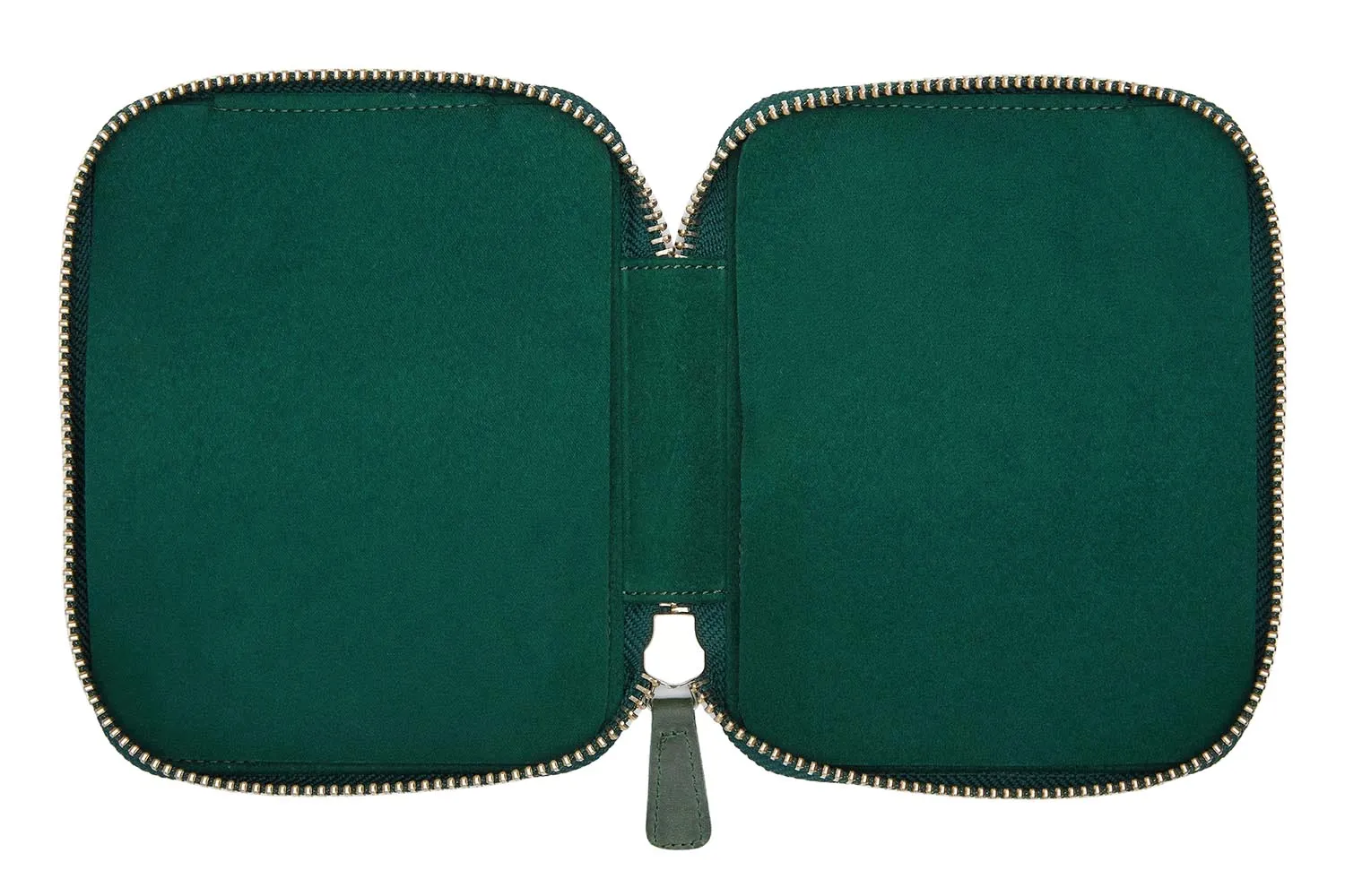 Galen Leather Zippered 10 Slot Pen Case - Crazy Horse Forest Green