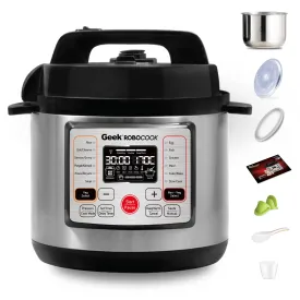 Geek RoboCook Hexa 6 Litre Electric Pressure Cooker | Stainless Steel Pot