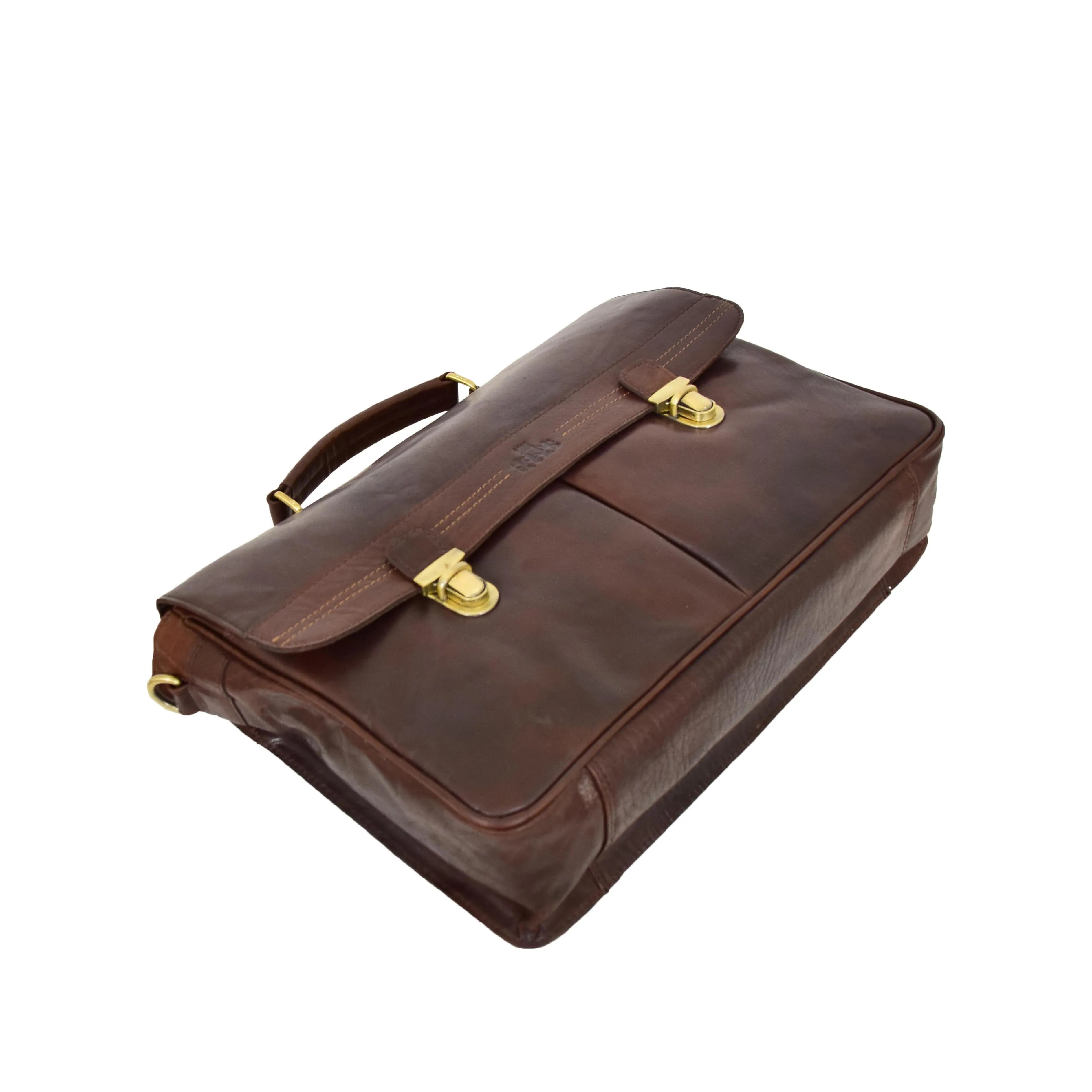 Genuine Leather Briefcase for Mens Business Office Laptop Bag Edgar Brown