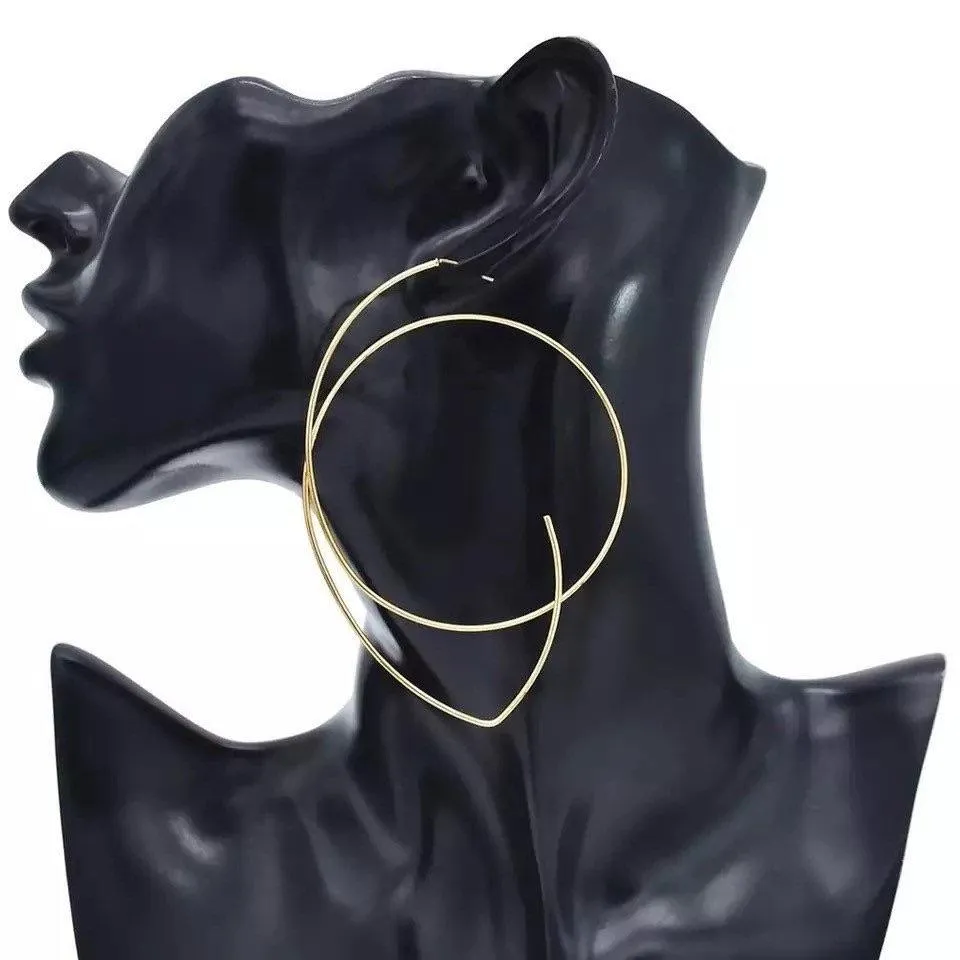 Geometric Gold Hoop Earrings (ON SALE )