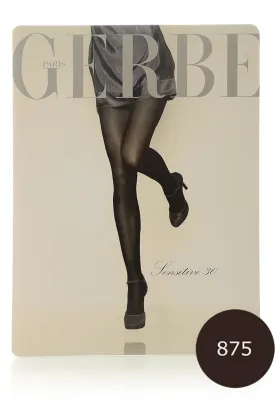 GERBE SENSITIVE 30 Brown Tights (Chocolat)