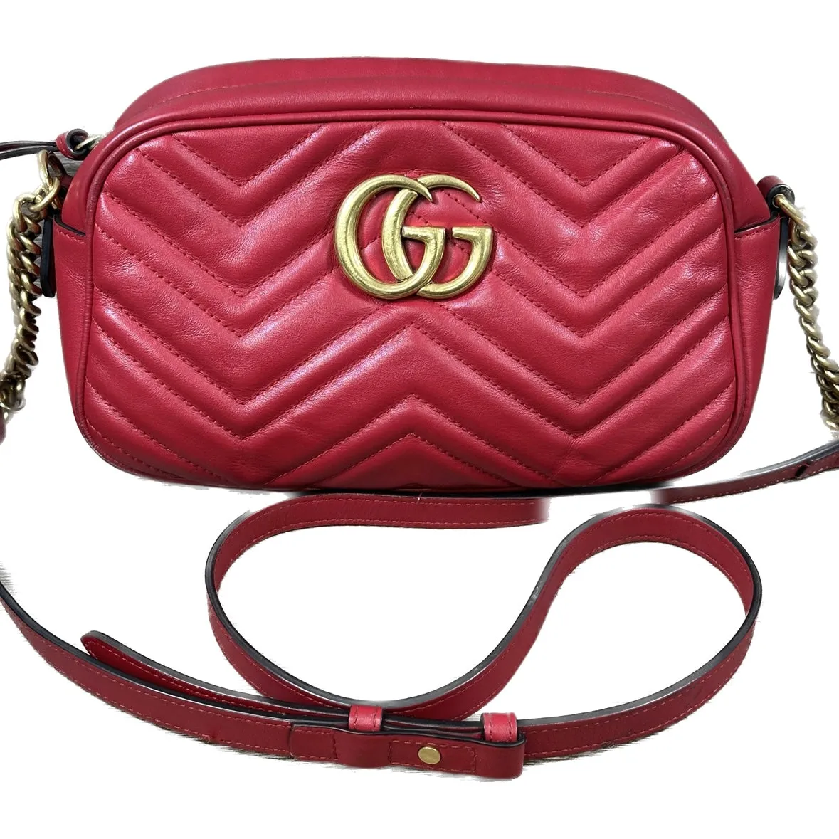 GG Marmont Small Shoulder Bag - Red