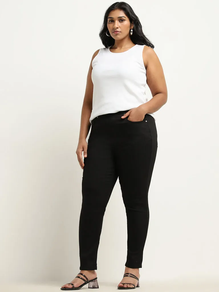 Gia Black Skinny-Fit Mid-Rise Jeggings