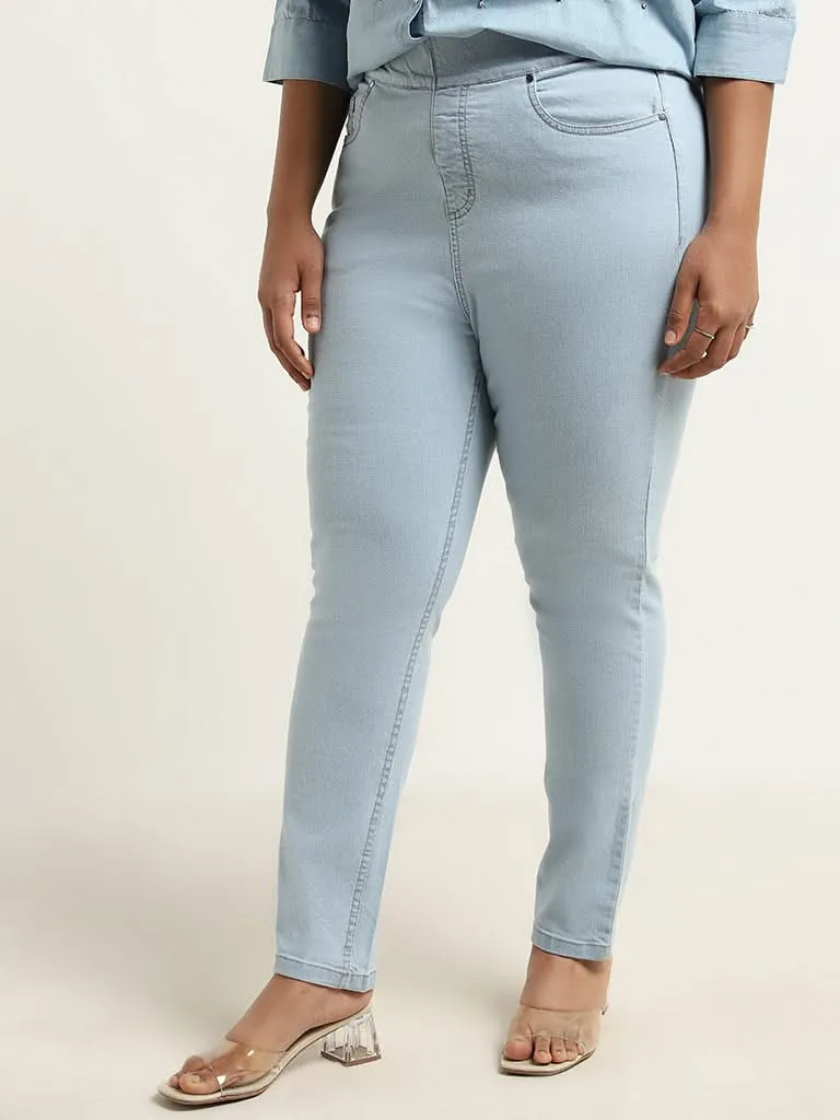 Gia Light Blue Skinny-Fit Mid-Rise Jeggings