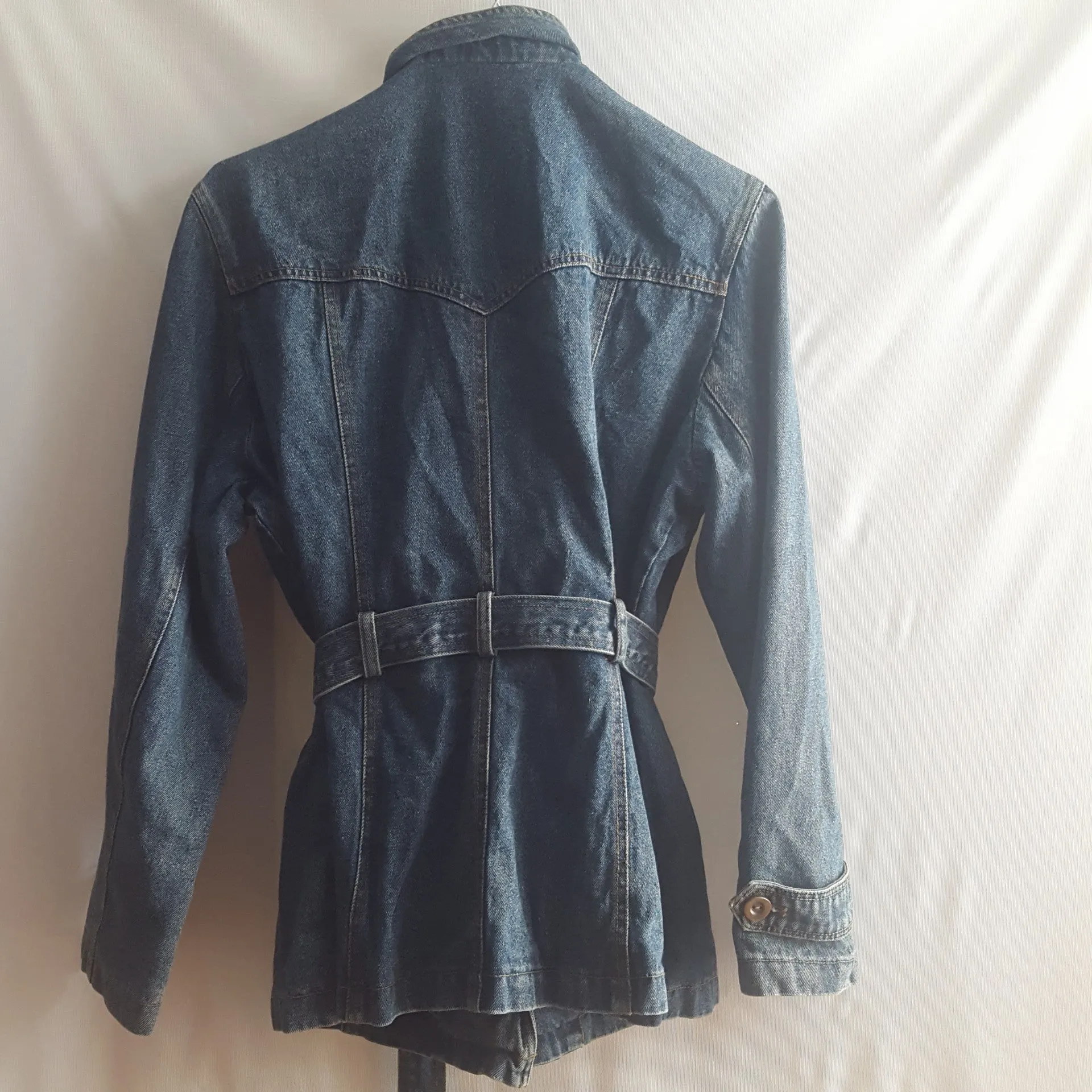 Giacca Double Breasted Belted Denim Trench Coat size XL