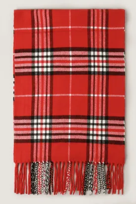 Giant Check Cashmere Feel Muffler Scarf