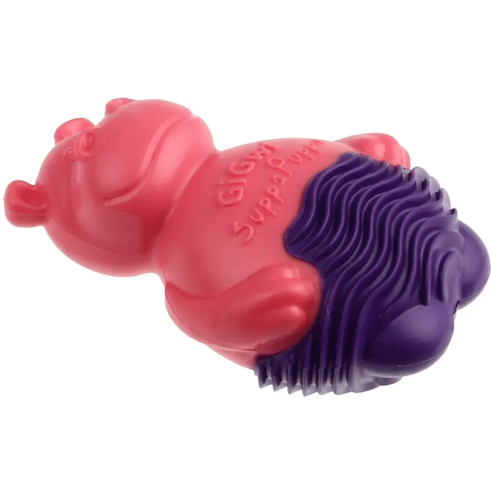 GiGwi Suppa Puppa Hippo Toy for Dogs (Pink/Purple)