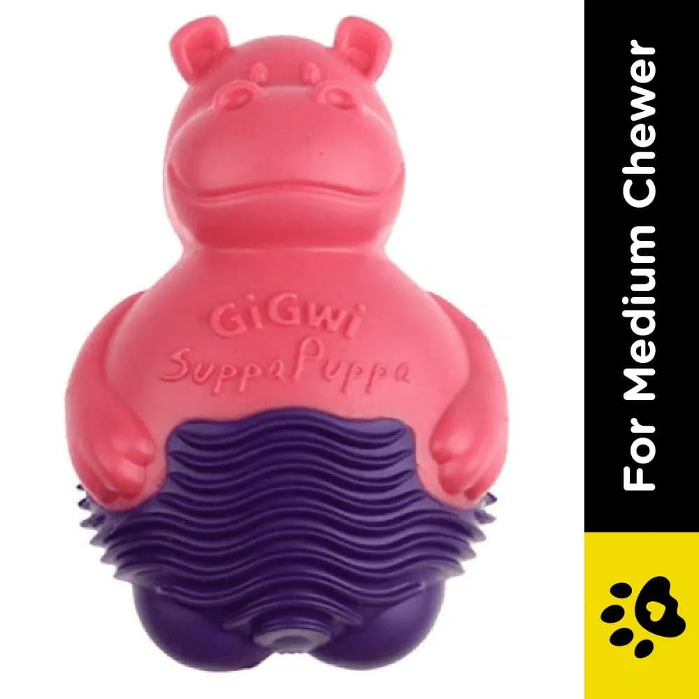 GiGwi Suppa Puppa Hippo Toy for Dogs (Pink/Purple)