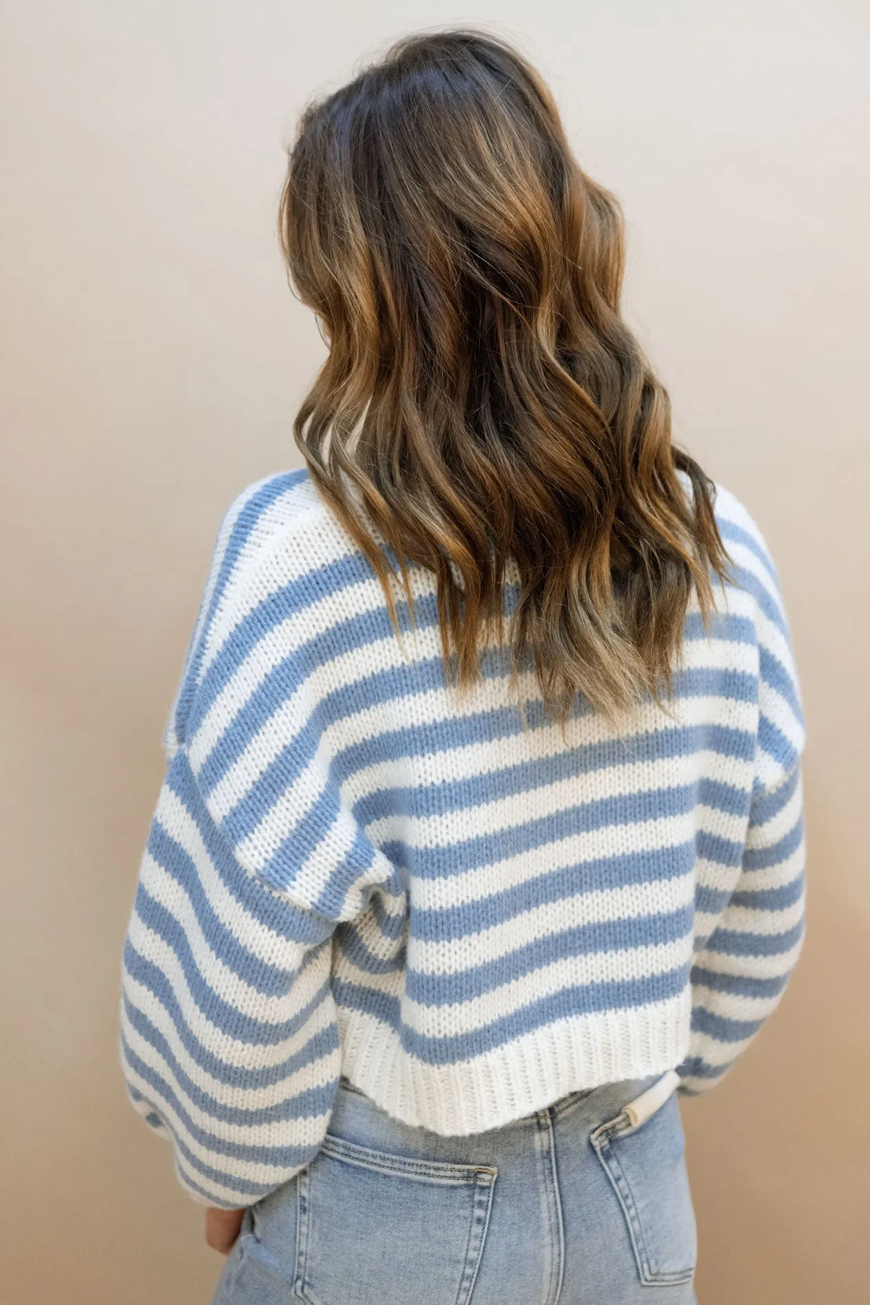 Gillian Cropped Sweater - Blue