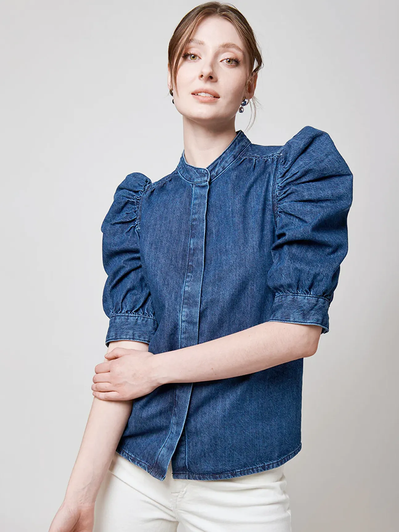 Gillian Short Sleeve Denim Top