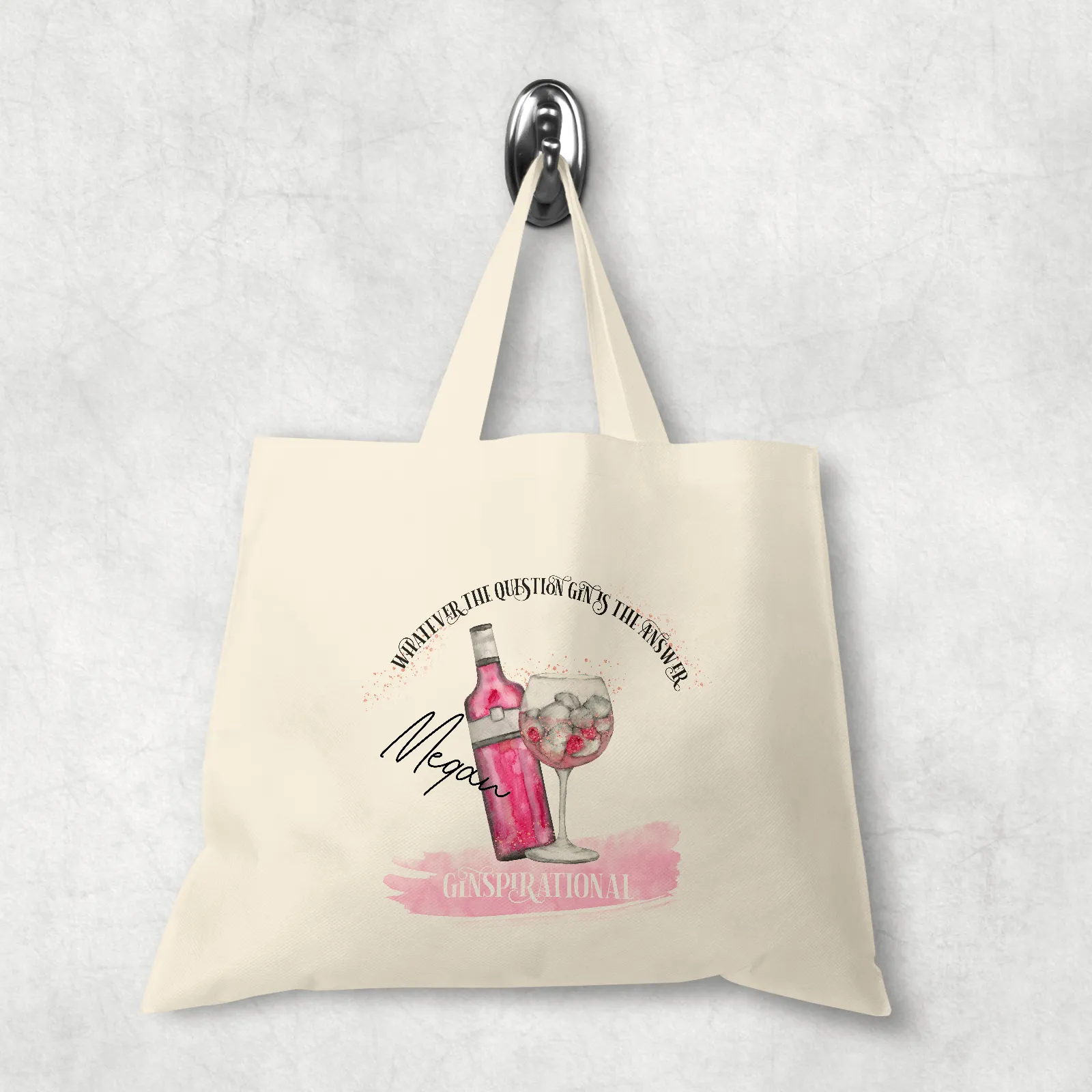 Ginspirational Gin is the Answer Tote Bag Personalised Alphabet MUA Gift