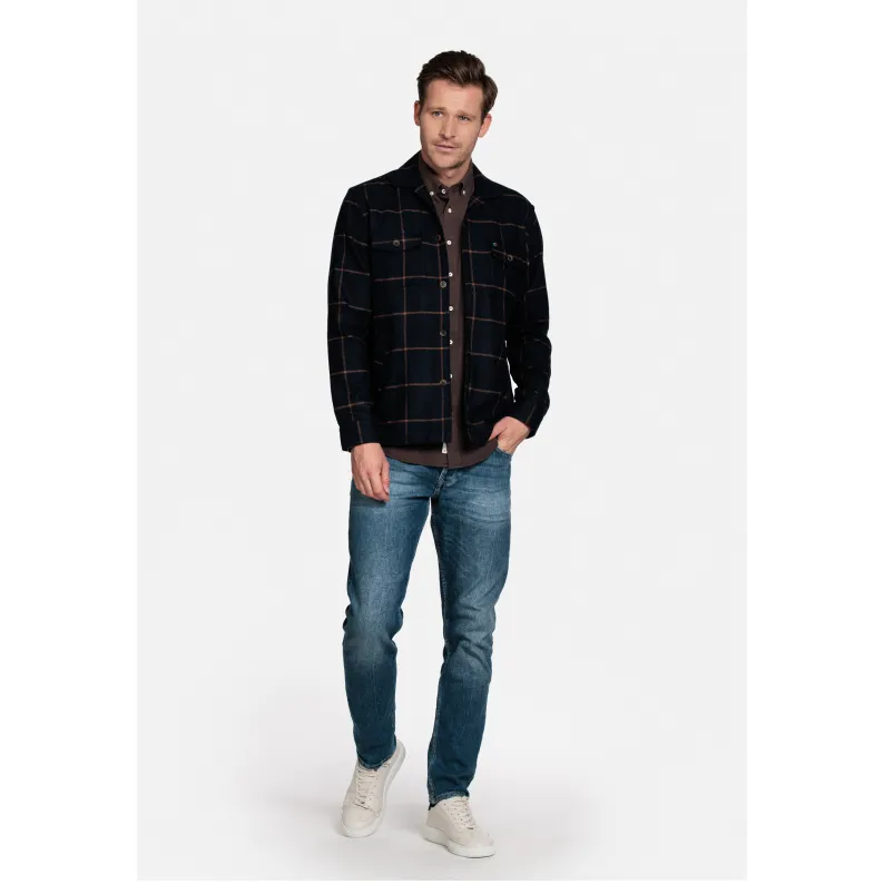 Giordano Check Overshirt Navy 227502