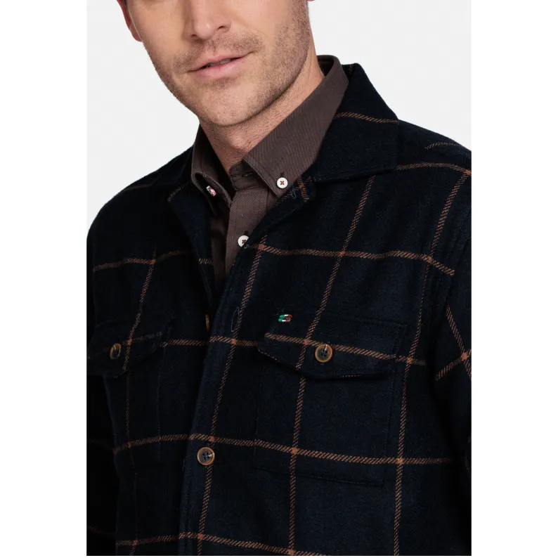 Giordano Check Overshirt Navy 227502