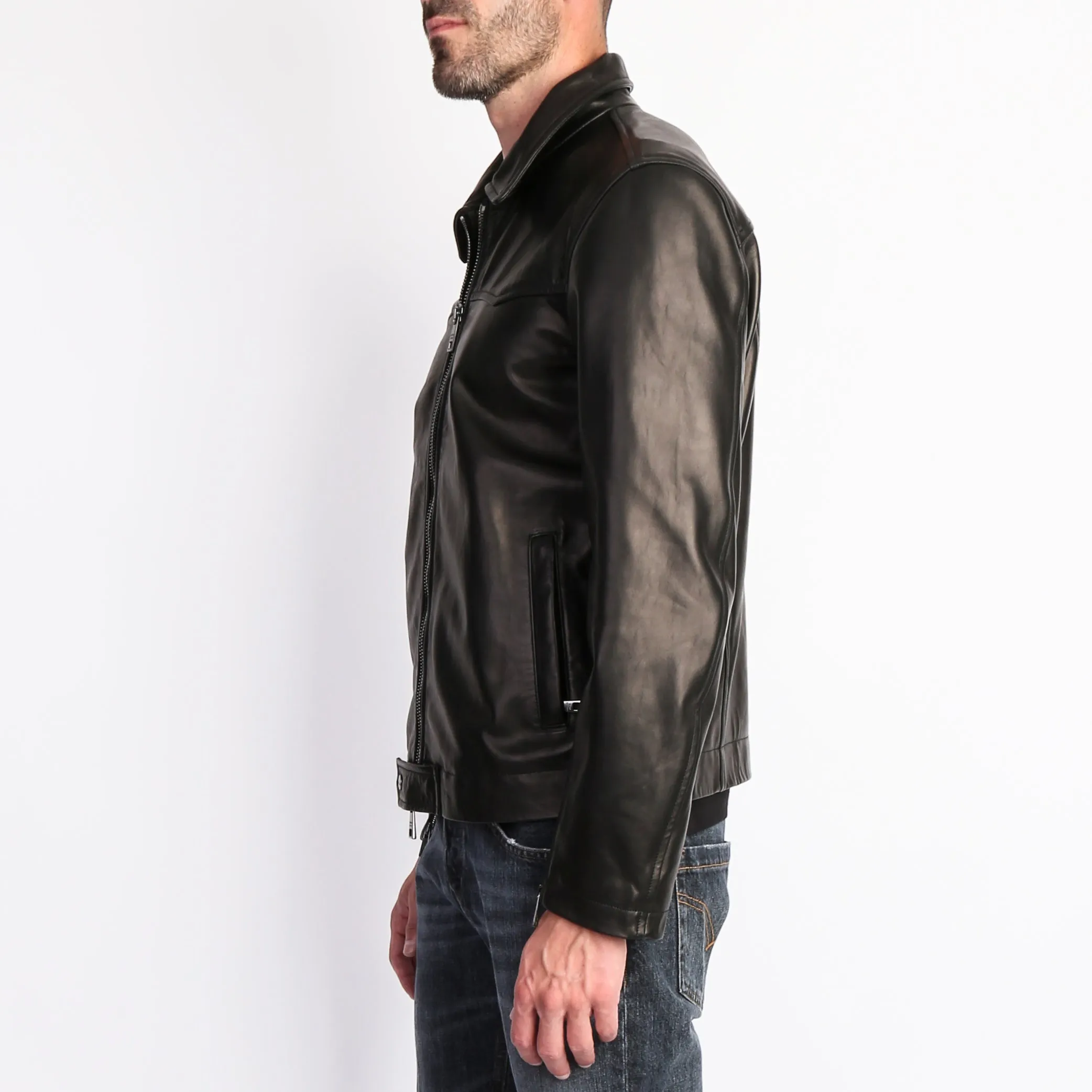 GIORGIO BRATO LEATHER JACKET 6004 BLACK