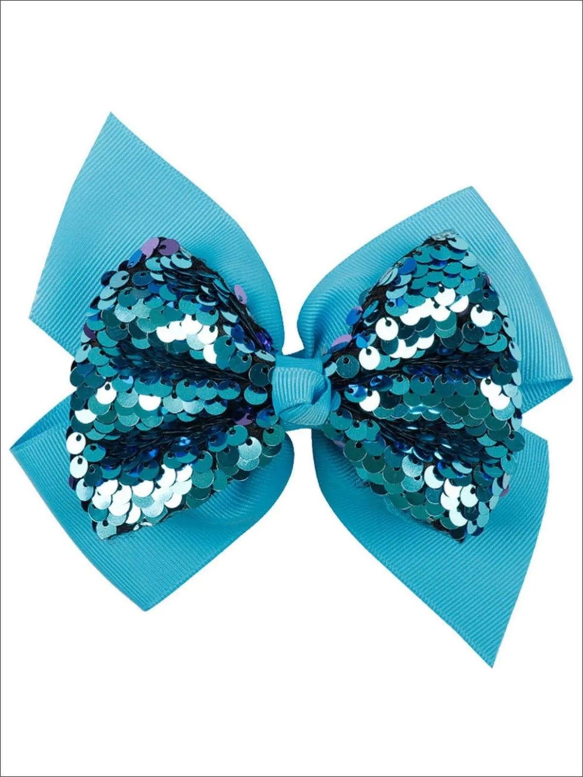 Girls 5" Sequined Bow Hair Clip (8 Color Options)