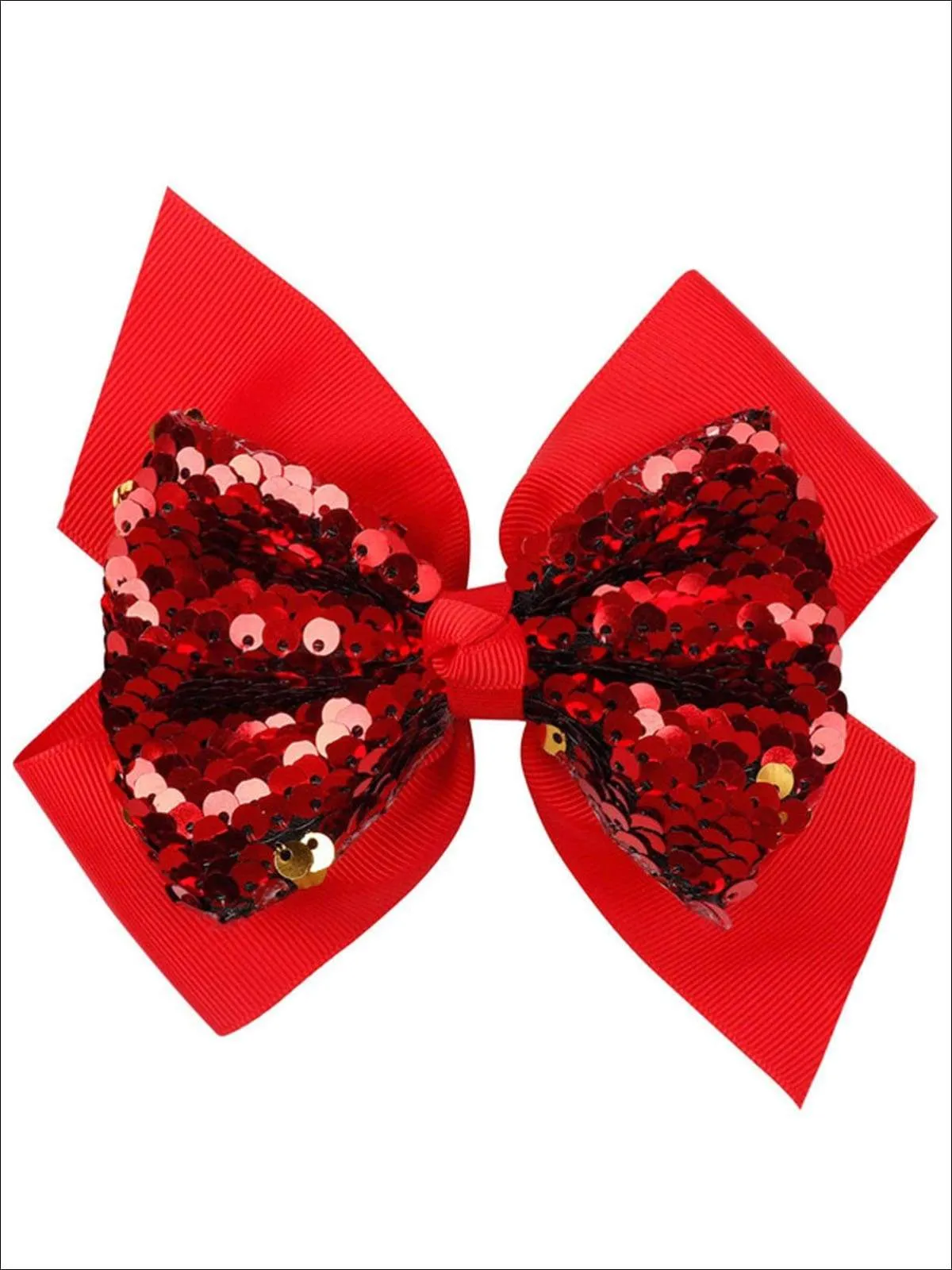 Girls 5" Sequined Bow Hair Clip (8 Color Options)