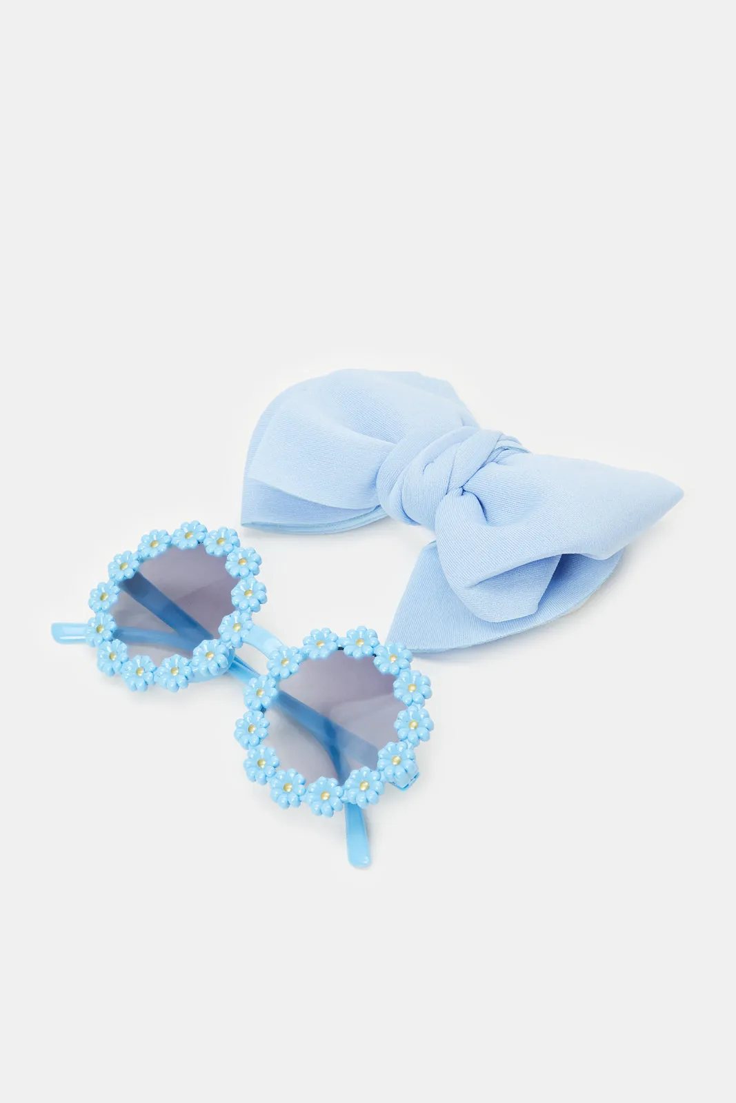 Girls Blue Hair Clip And Sunglasses (2 Piece)