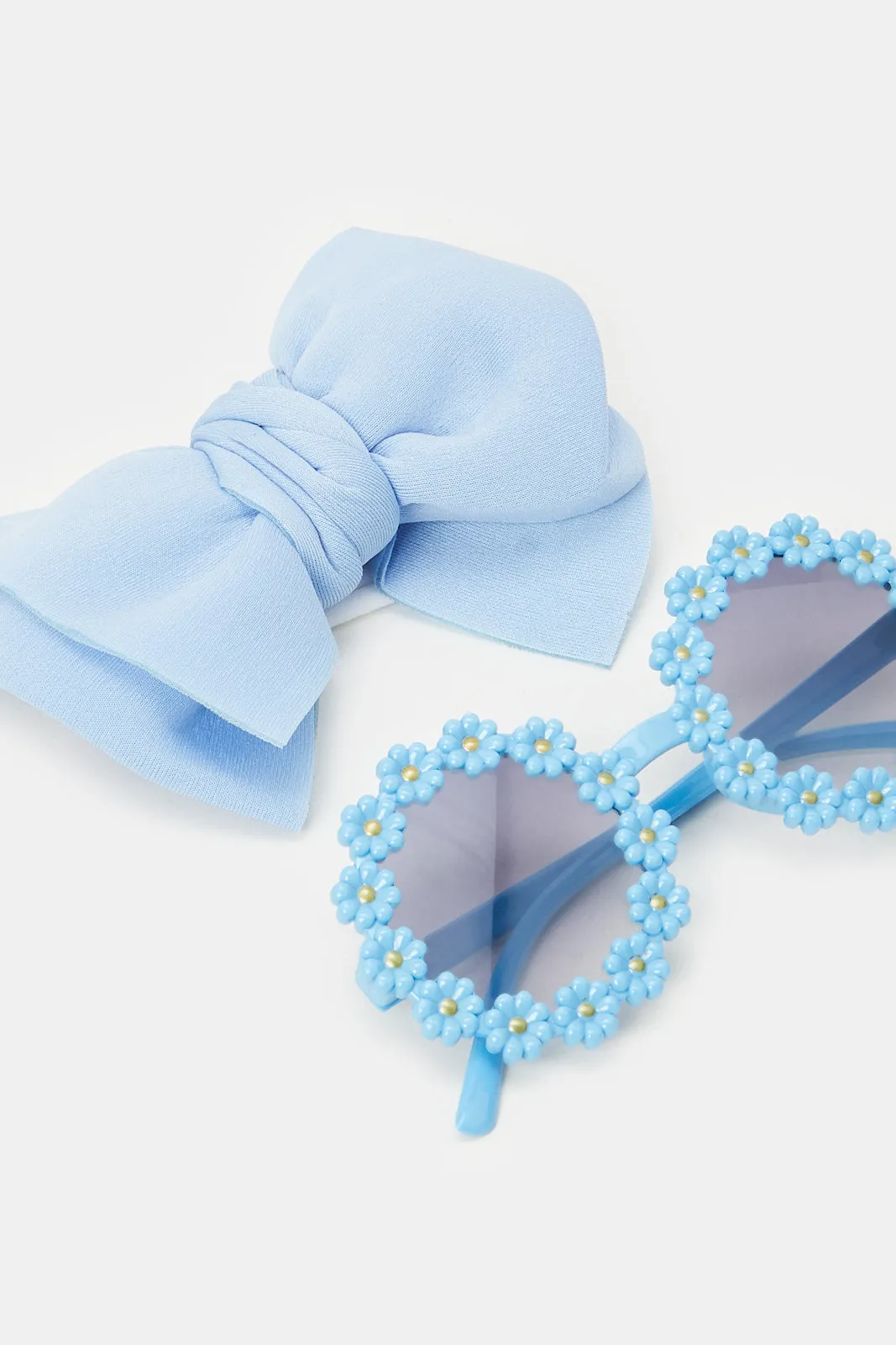 Girls Blue Hair Clip And Sunglasses (2 Piece)