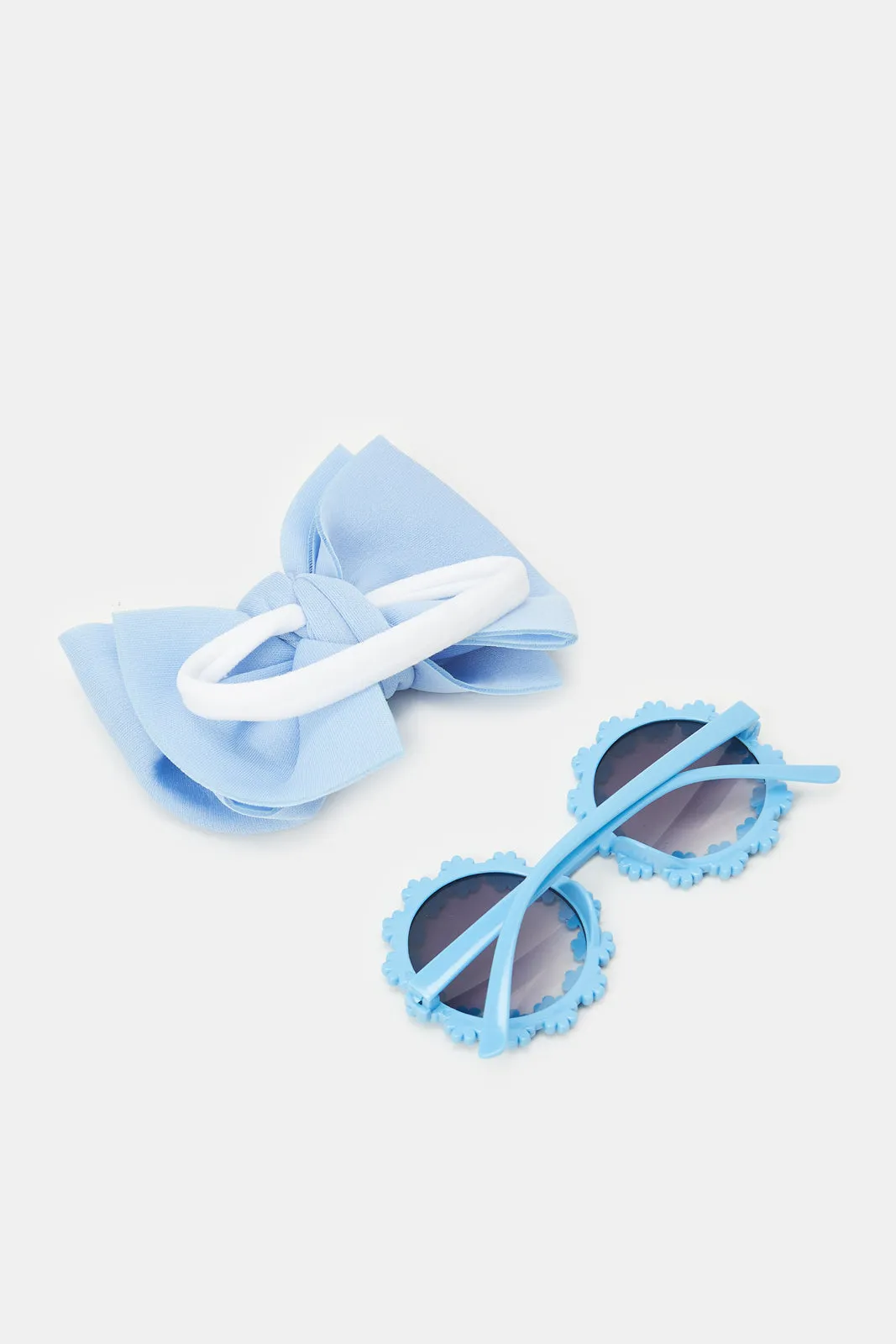 Girls Blue Hair Clip And Sunglasses (2 Piece)