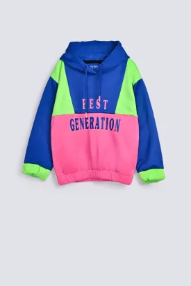 GIRLS COLOR BLOCKING HOODIE