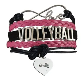 Girls Engraved Volleyball Bracelet-15 Team Colors