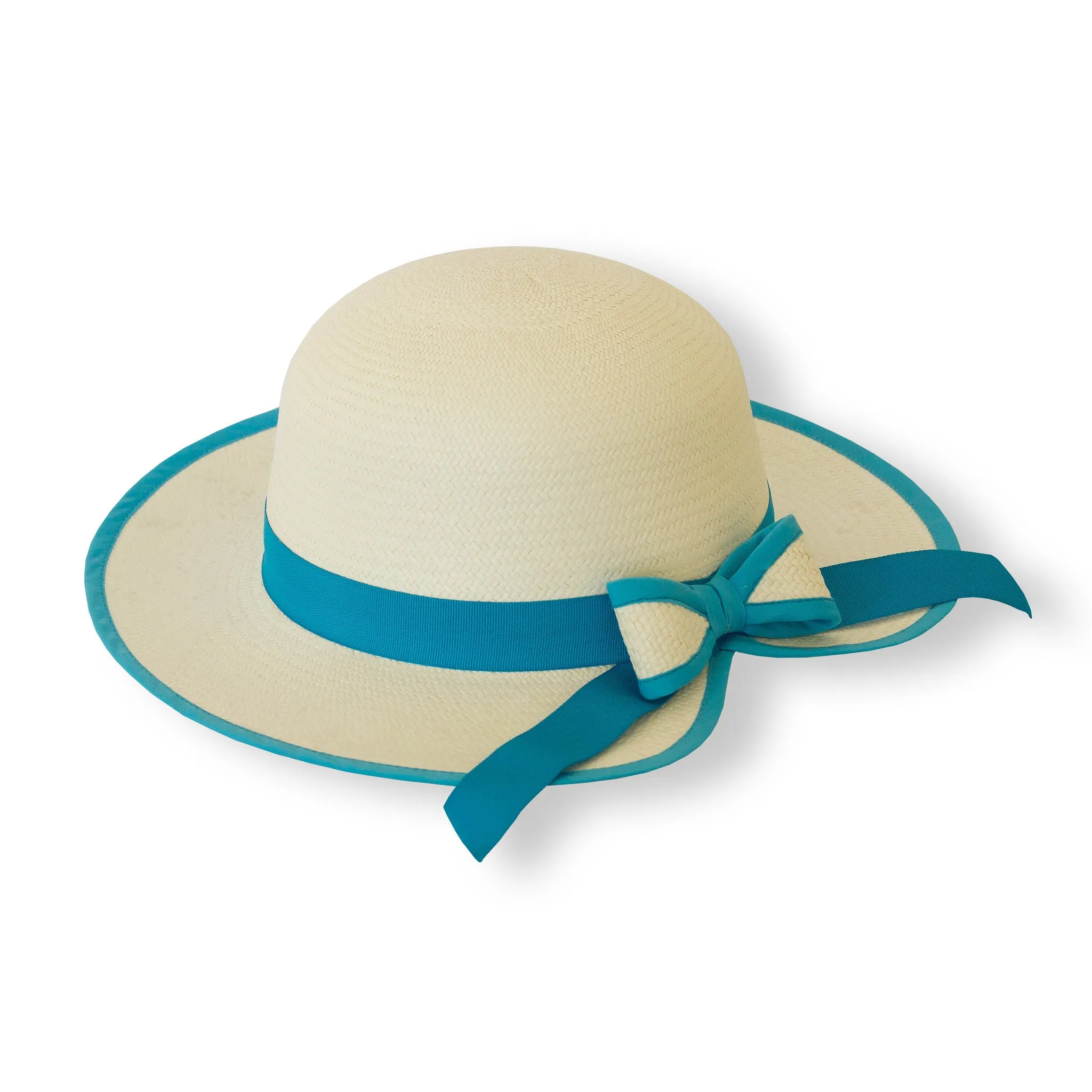 Girls Fedora Panama Hat - Blue Band