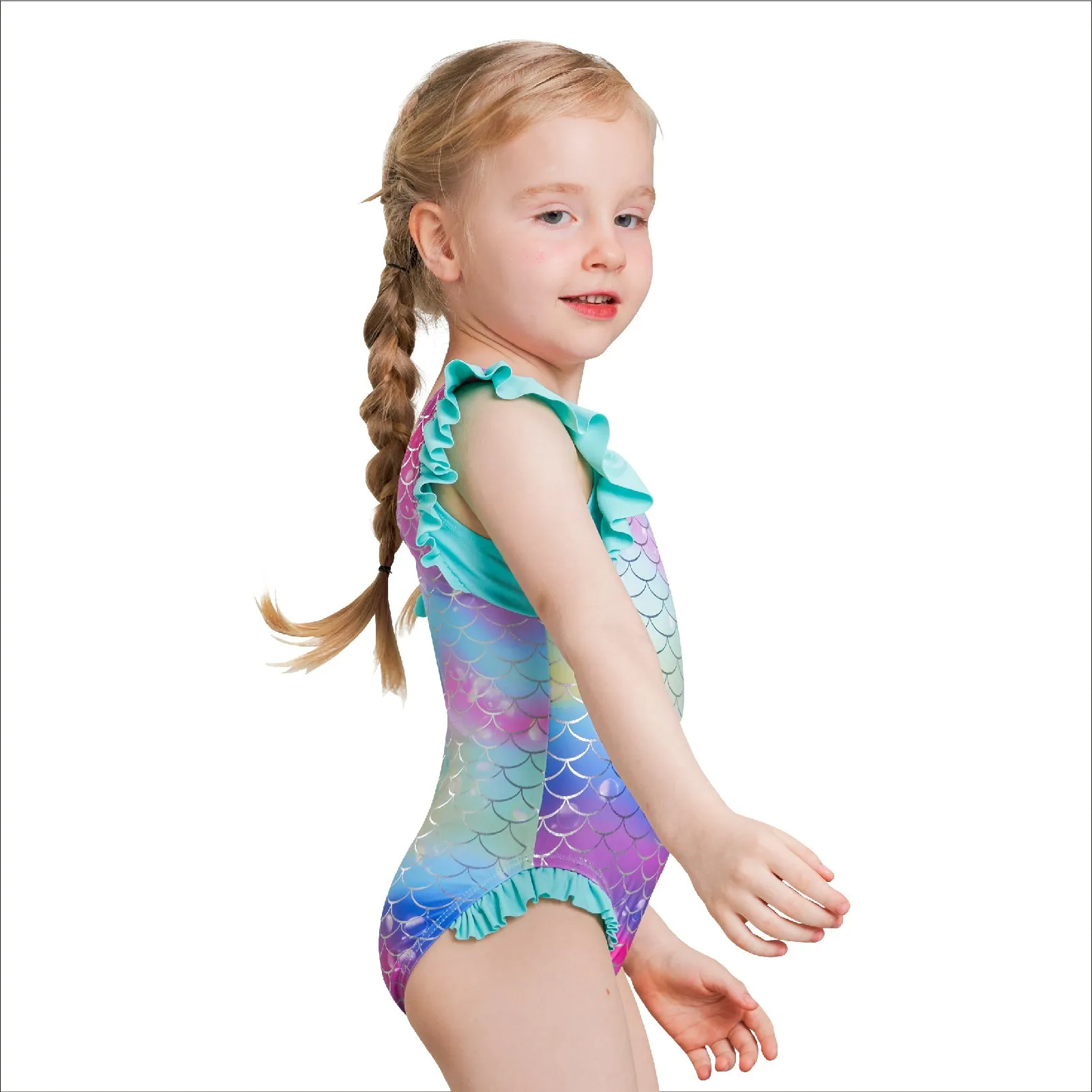 Girls One-Piece Mermaid Colorful Swimwear