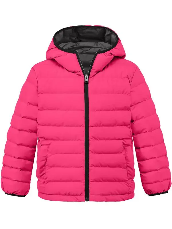 Girl's Packable Lightweight Jacket Warm Hooded Puffer Winter Coat