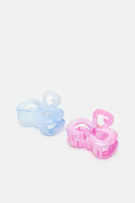 Girls Pink And Blue Hair Claw (2 Piece)