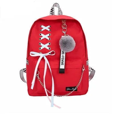 Girls Punk Lace-Up School Backpack