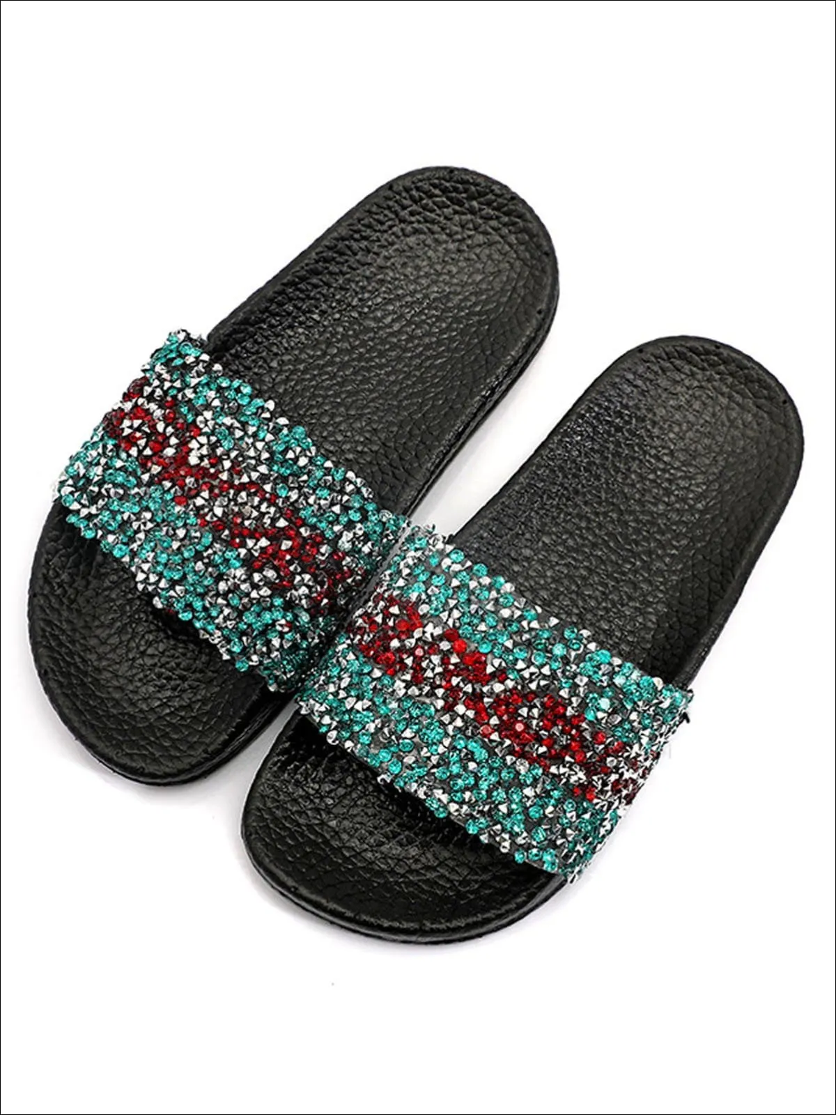 Girls Sequined Sparkling Flip Flops