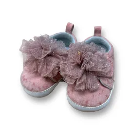 Girls Size 0-6 Months Pink Blush Fancy Tulle Slip-On Sneakers