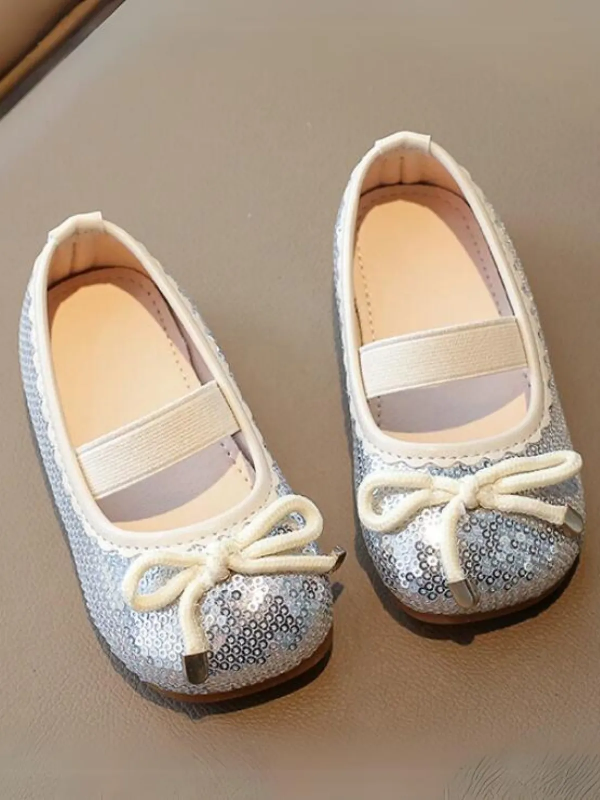 Girls Sparkle Bow Ballet Flats by Liv and Mia