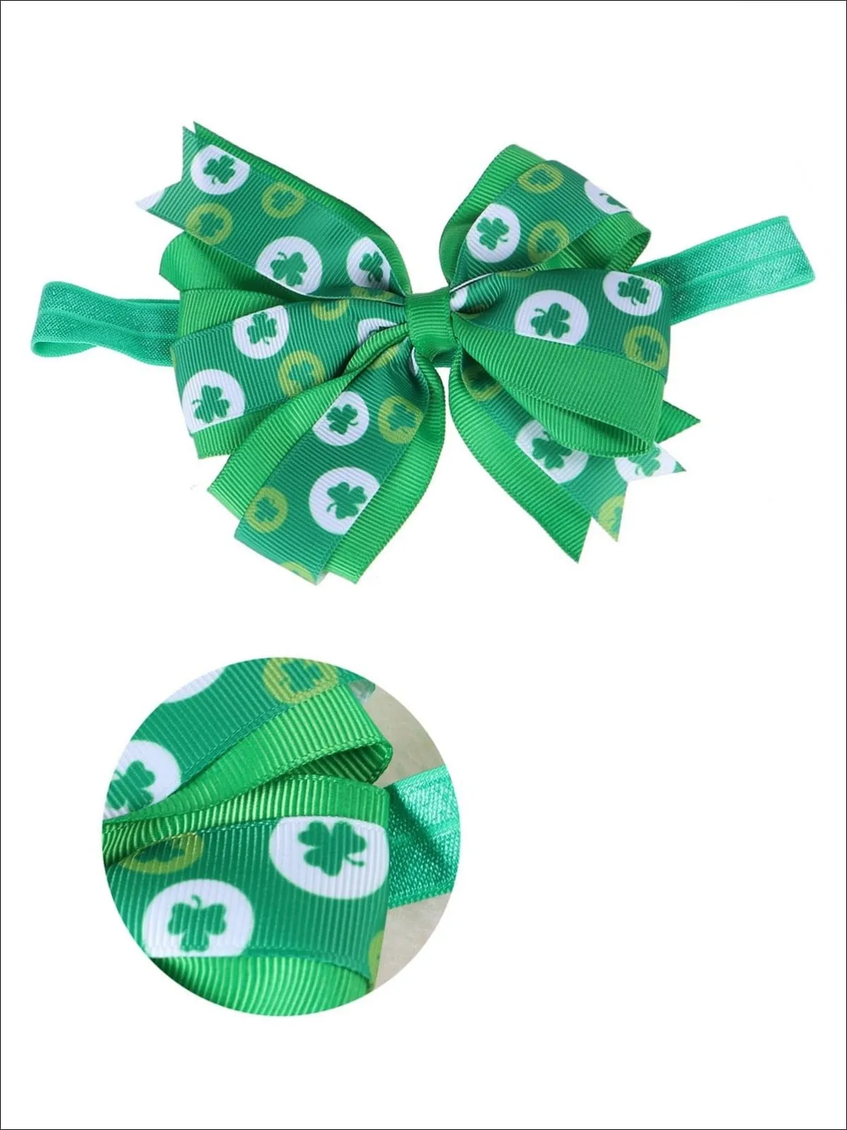 Girls St. Patrick's Day Themed Elastic Bow Headband